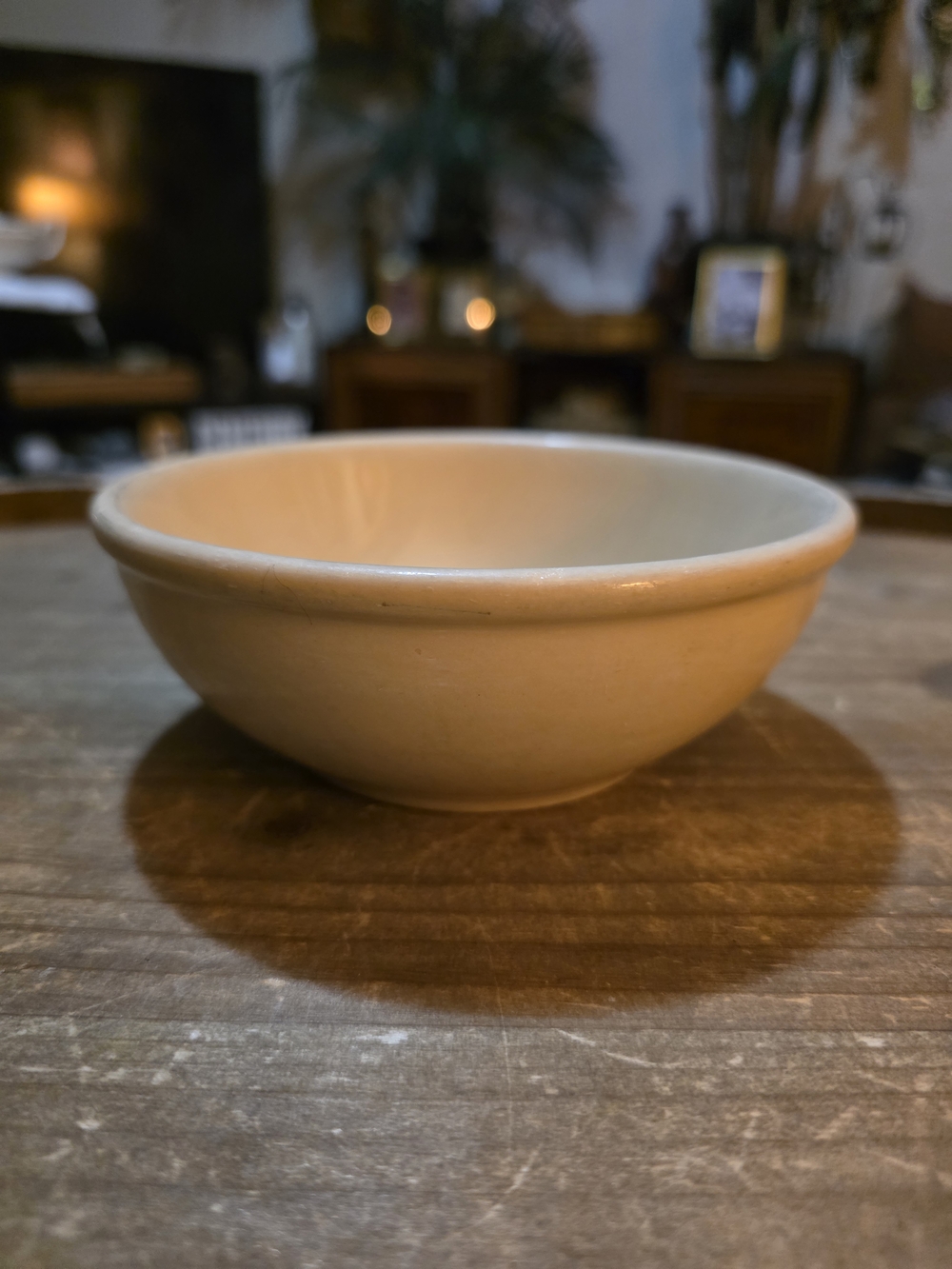 Caribe Beige Ceramic Bowl Puerto Rico Glossy Pottery Round Printed